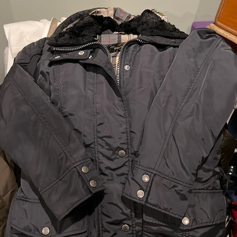 Barbour Outlaw Belted Coat- Navy
